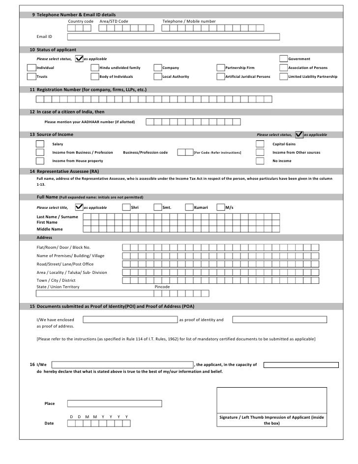 New Pan Card Application Form 49a Pdf